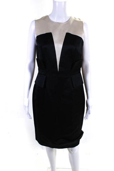 Martin Grant Women's Sleeveless Colorblock Sheath Dress Gold Black Size 42