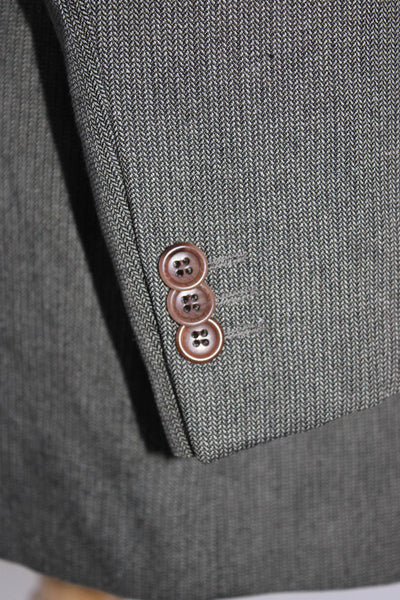 Armani Collezioni Mens Silk Three Button Blazer Brown Size 44 Long