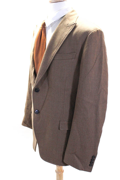 Armani Collezioni Mens Two Button Blazer Brown Wool Size 46 Regular