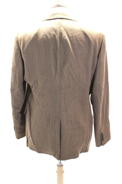 Armani Collezioni Mens Two Button Blazer Brown Wool Size 46 Regular