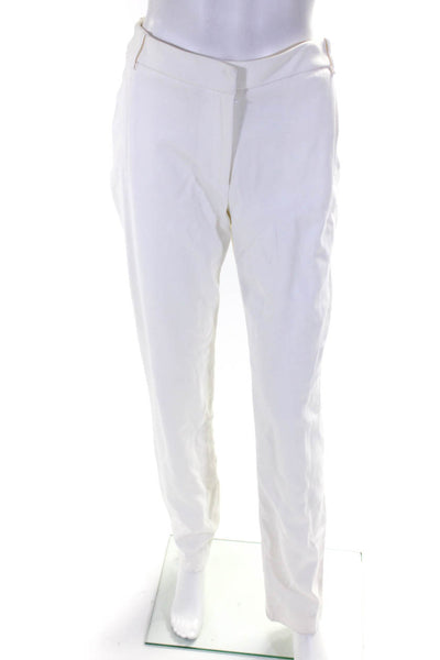 Rosetta Getty Womens Silk Skinny Leg Dress Trousers White Size 4