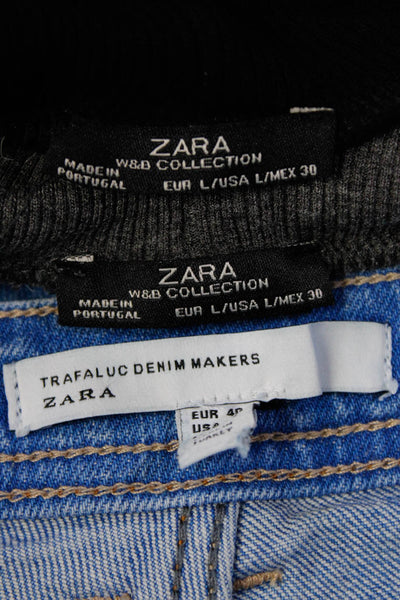 Zara Trafaluc Womens Jeans Sweater Blue Gray Black Size 8 Large Lot 3