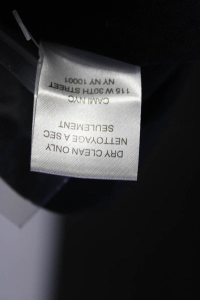 Cami Womens Silk Lace Strap V-Neck Button Front Blouse Top Black Size XXS