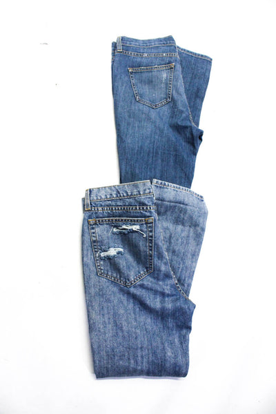 Carmar Womens Distressed Star Patch Mid Rise Skinny Jeans Blue Size 29 26 Lot 2