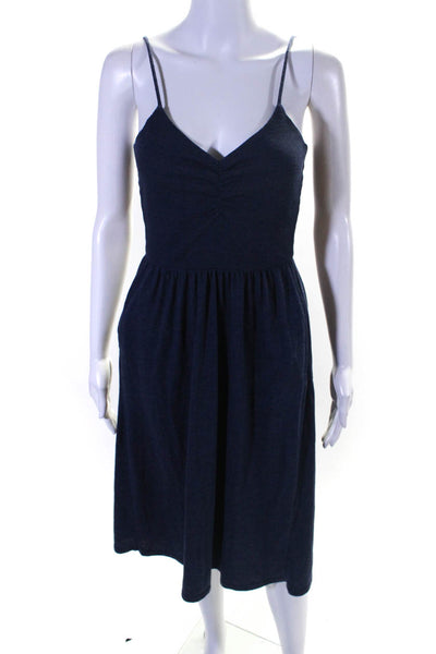 Chaser Womens Ruched Adjustable Strap V-Neck Pullover Dress Dark Blue Size XS