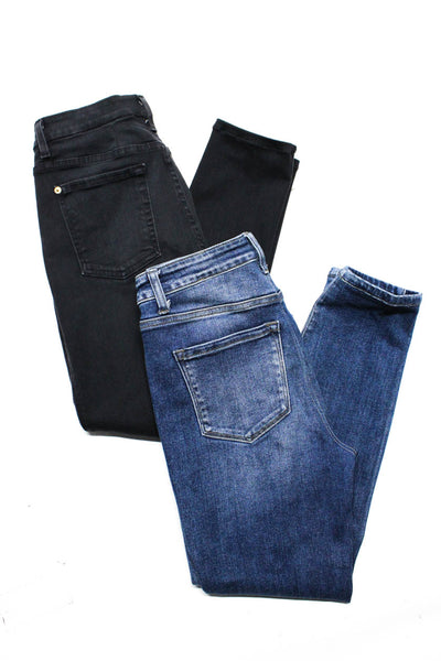 Vervet 7 For All Mankind Womens Buttoned Skinny Jeans Blue Size 28 30 Lot 2