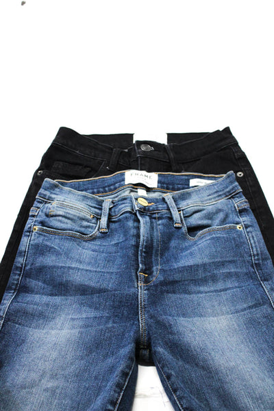 Frame Denim Current/Elliott Womens High Rise Skinny Jeans Blue Size 25 26 Lot 2