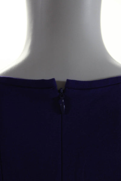 Escada Womens Paneled Short Sleeve Flared Hem Swing Dress Purple Size 38IT
