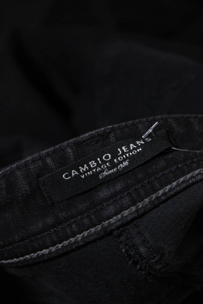 Cambio Womens Cotton Black & Gray Wash Mid-Rise Straight Leg Jeans Black Size 12