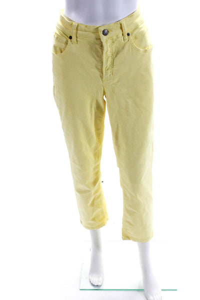 Cambio Cotton Denim Colored Wash Mid-Rise Straight Leg Jeans Yellow Size 12