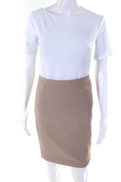 Barneys New York Kenneth Cole Womens Back Slit Pencil Skirt Tan Size 0 XS, Lot 2