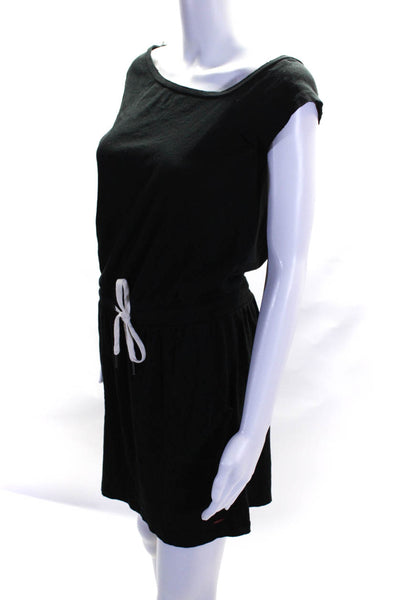 Philanthropy Womens Cotton Asymmetrical Neck Mini Blouson Dress Black Size S