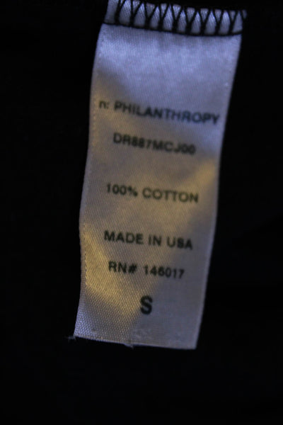 Philanthropy Womens Cotton Asymmetrical Neck Mini Blouson Dress Black Size S