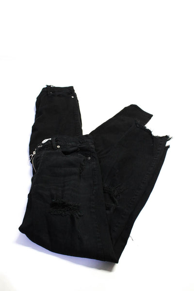 Pistola 7 For All Mankind Womens Cotton Denim Jeans Black Size 30 28 Lot 2