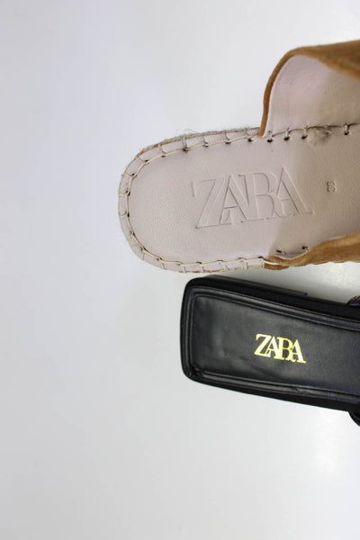 Zara Womens Flats Brown Suede Espadrille Wedge Heels Sandals Shoes Size 6 9 Lot2