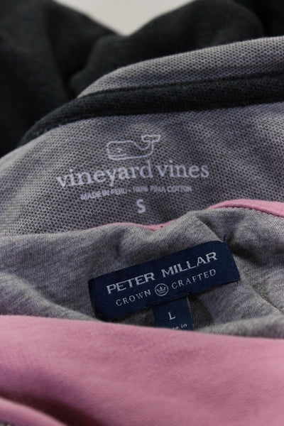 Peter Millar Vineyard Vines Mens Pink Half Zip Pullover Sweater Size L S lot 2