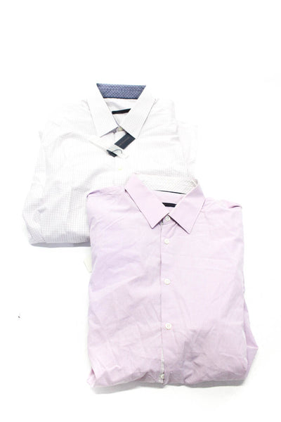 Elie Tahari Mens Striped Collared Buttoned-Up Long Sleeve Pink Size EUR34 Lot 2