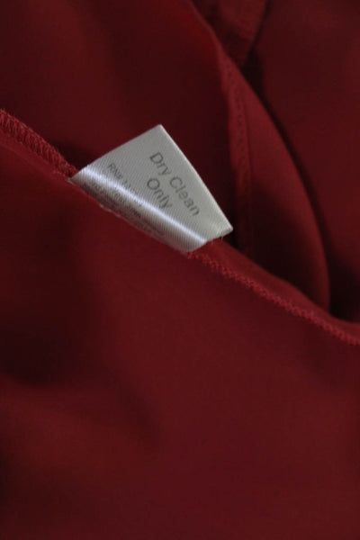 Parker Women's Silk Sleeveless V-Neck Ruched Mini Dress Red Size S