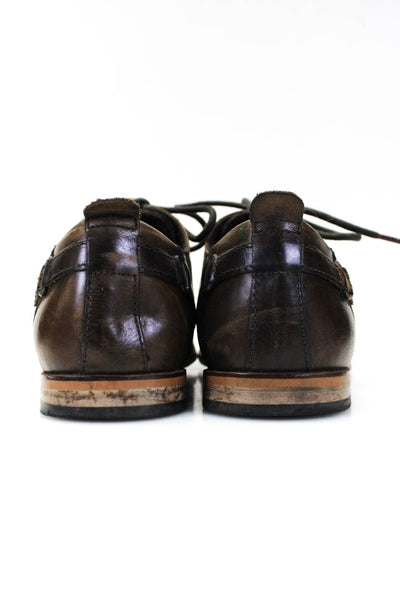 Studio Ink Mens Leather Titus Plain Toe Oxford Shoes Brown Size 10.5