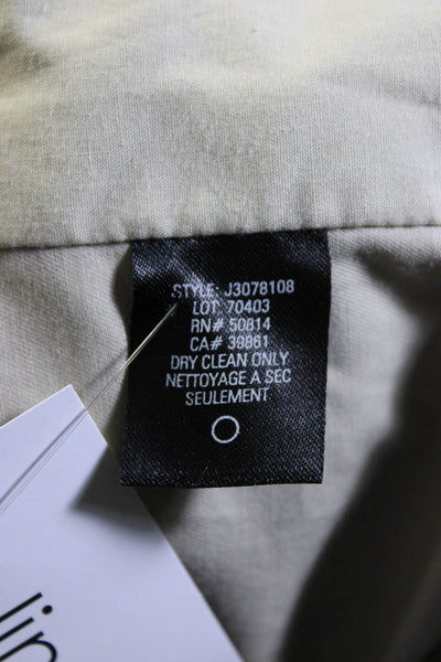 Elie Tahari Mens Khaki Cotton Two Button Long Sleeve Blazer Jacket Size 42