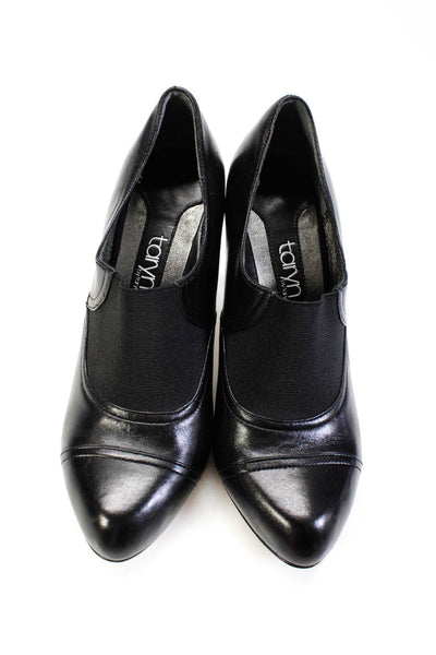 Taryn by Taryn Rose Womens Leather Elastic Stiletto Heels Pumps Black Size 5