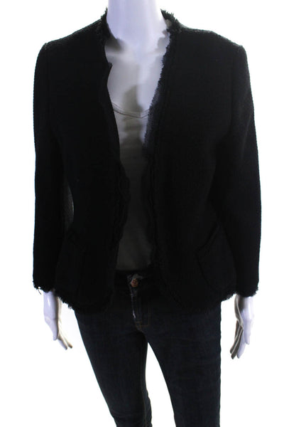 Banana Republic Women's Wool Blend Fully Lined Open Front Blazer Black Size 10