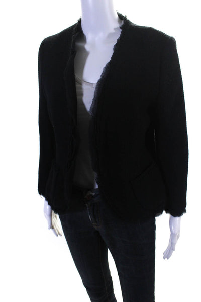 Banana Republic Women's Wool Blend Fully Lined Open Front Blazer Black Size 10