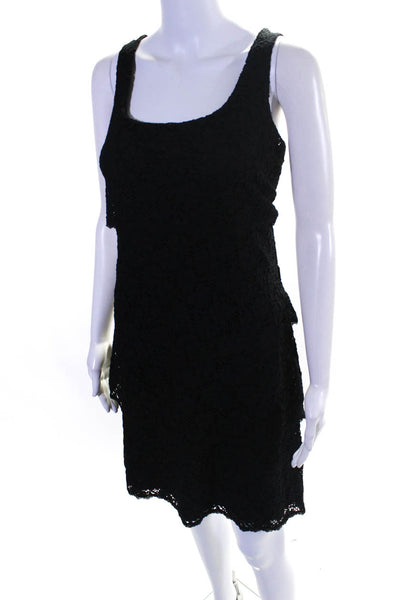 Laundry by Shelli Segal Womens Scoop Neck Lace Tiered Dress Black Size 10