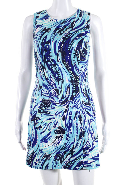 Lilly Pulitzer Womens Abstract Print Sleeveless Dress Blue Cotton Size 00