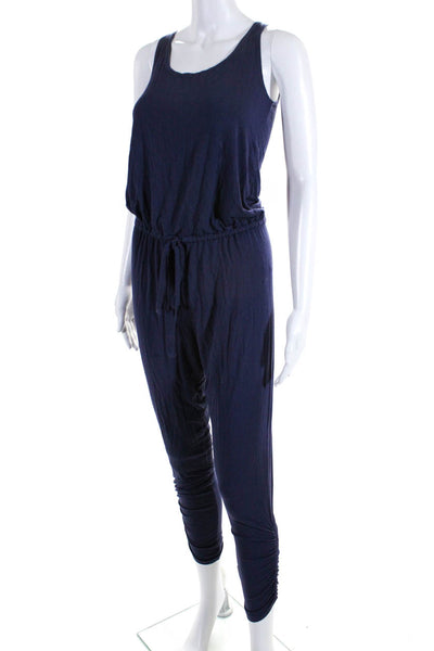 Michael Lauren Women Sleeveless Drawstring Jumpsuit Blue Size Extra Small