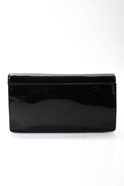 Zac Posen Women's Patent Leather Envelope Clutch Handbag Black Size S