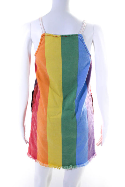 Stella McCartney Kids Girls Sleeveless Halter Rainbow Tank Dress Multicolor 12
