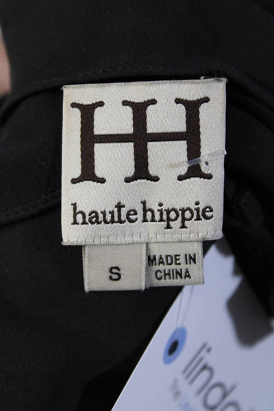 Haute Hippie Womens Dark Gray Silk Drape Neck Sleeveless Blouse Top Size S