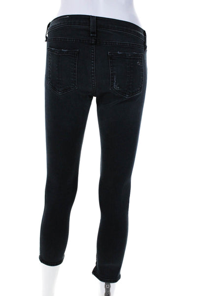 Rag & Bone Jean Womens Gray Mid-Rise Ripped Skinny Leg Jeans Size 26