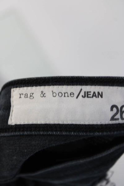 Rag & Bone Jean Womens Gray Mid-Rise Ripped Skinny Leg Jeans Size 26