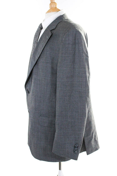 Peter Millar Mens Dark Gray Wool Two Button Long Sleeve Blazer Jacket Size 44R