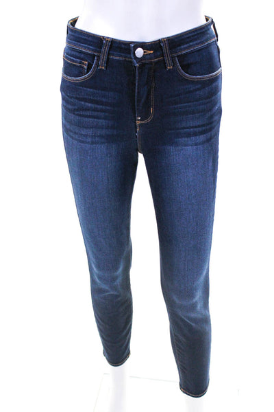 L'Agence Womens Margot High Rise Ankle Skinny Jeans Pants Dark Blue Size 26