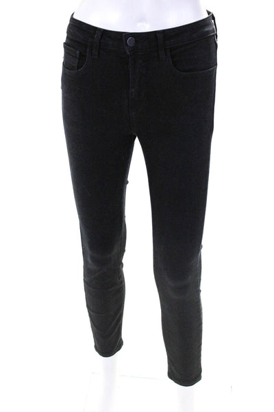 L'Agence Womens Margot High Rise Ankle Skinny Jeans Pants Black Size 26