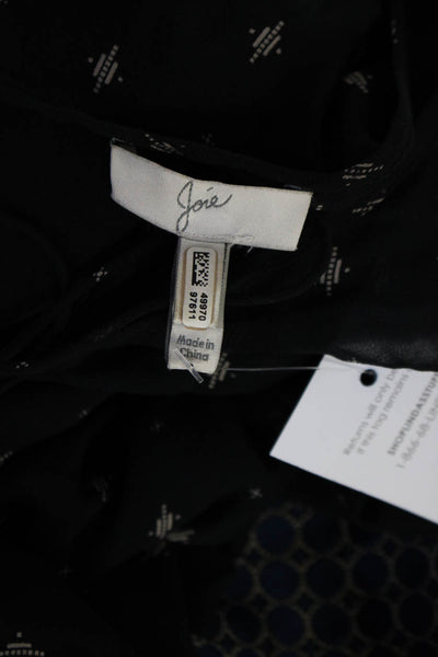 Joie Womens Silk Sheer Long Sleeve Elastic V-Neck Pullover Dress Black Size S