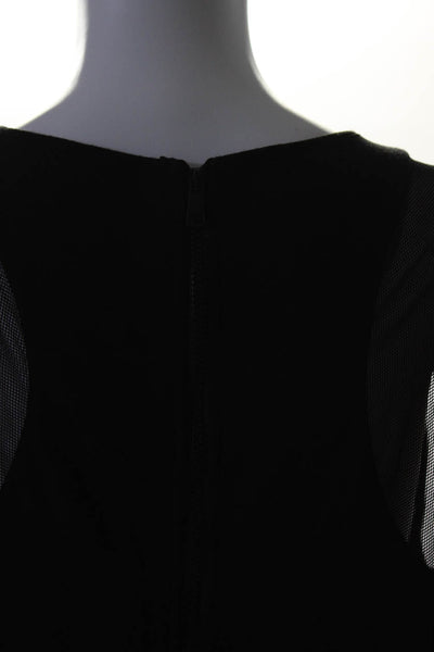 Carmen Carmen Marc Valvo Womens Ponte Mesh Flare Dress Black Size Large