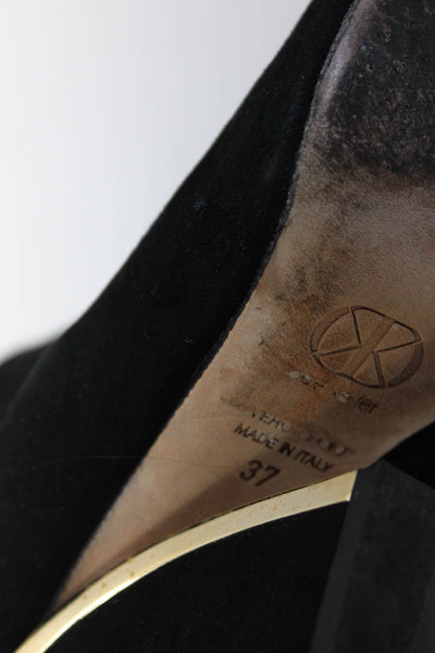 Dee Keller Womens Chunky Heel Pointed Toe Ankle Boots Black Suede Sze 37 7