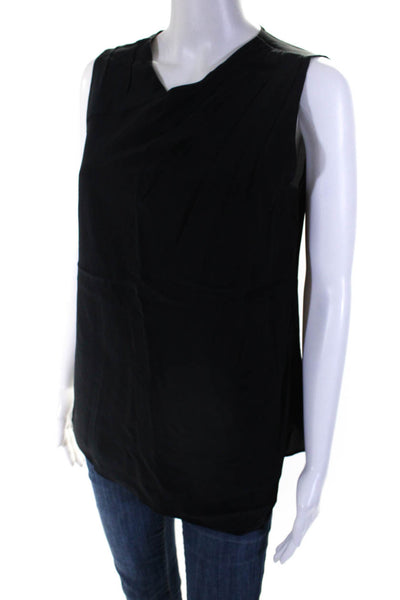 Shoshanna Women's V-Neck Sleeveless Tunic Blouse Black Size 6