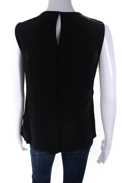 Shoshanna Women's V-Neck Sleeveless Tunic Blouse Black Size 6