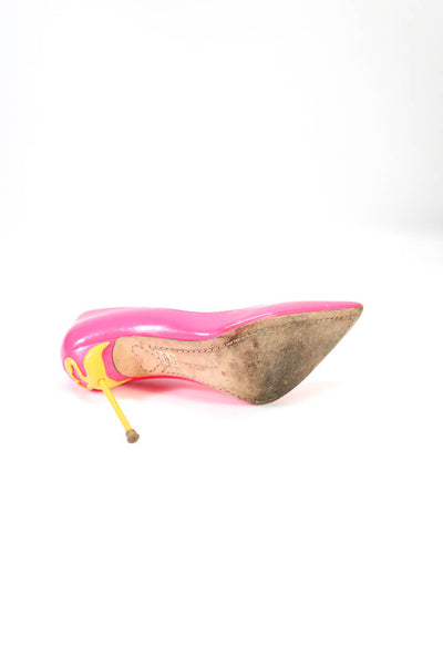 Sophia Webster Womens Slip-On Graphic Print Stiletto Heels Pink Size EUR37