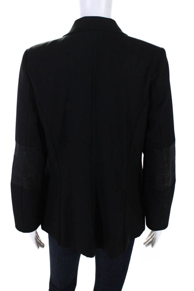 Poleci Womens Long Sleeve Notched Lapel Open Front Blazer Jacket Black Size 6