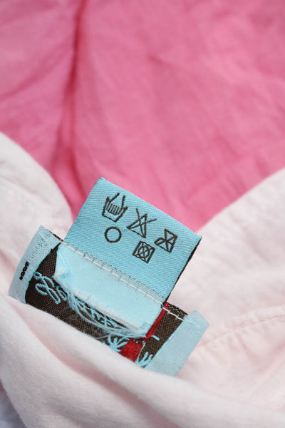 Letarte Handmade Womens Shirt Dresses Pink Blue Cotton Size Small Lot 2