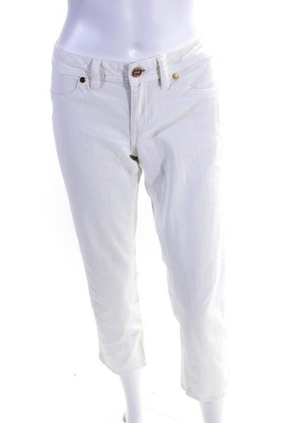 Tory Burch Womens Low Rise Denim Slim Straight Jeans White Size 27