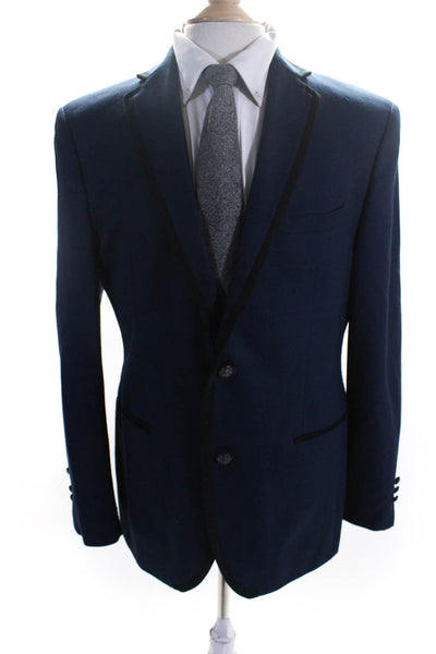 Tallia Mens Two Button Blazer Jacket Navy Blue Size 40 Regular