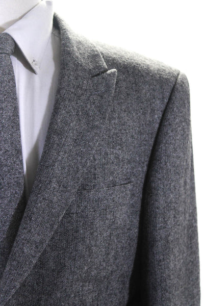 Kent & Park Mens Two Button Blazer Jacket Gray Wool Size 40 Long