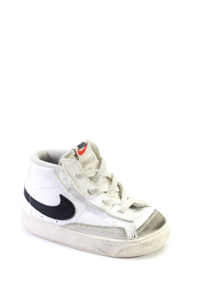 Nike Childrens Boys Blazer Mid 77 Sneakers White Black Size 7 C